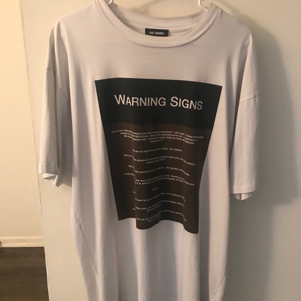 Raf Simons Warning Signs Tee